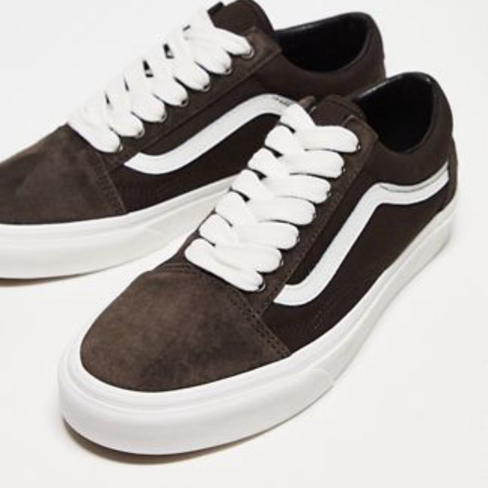 Vans old school brown and white
